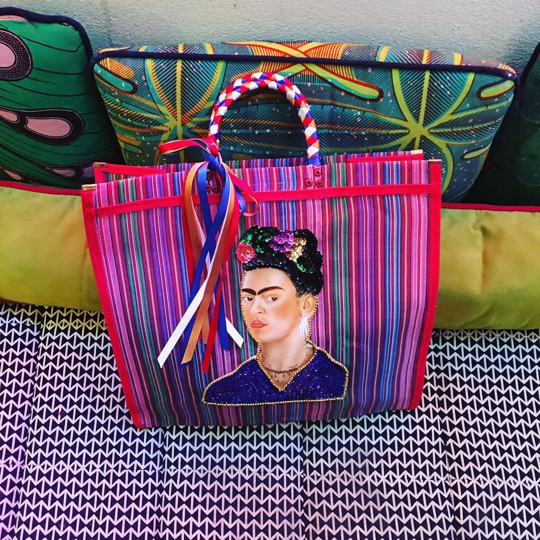 Frida Kahlo market bag Amor y Mezcal